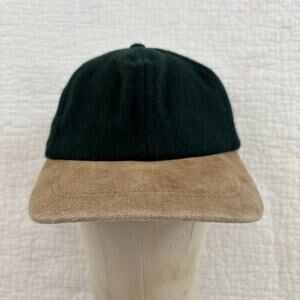 Vintage London Fog Green Wool Hat Tan Suede Bill Made In USA One Size
